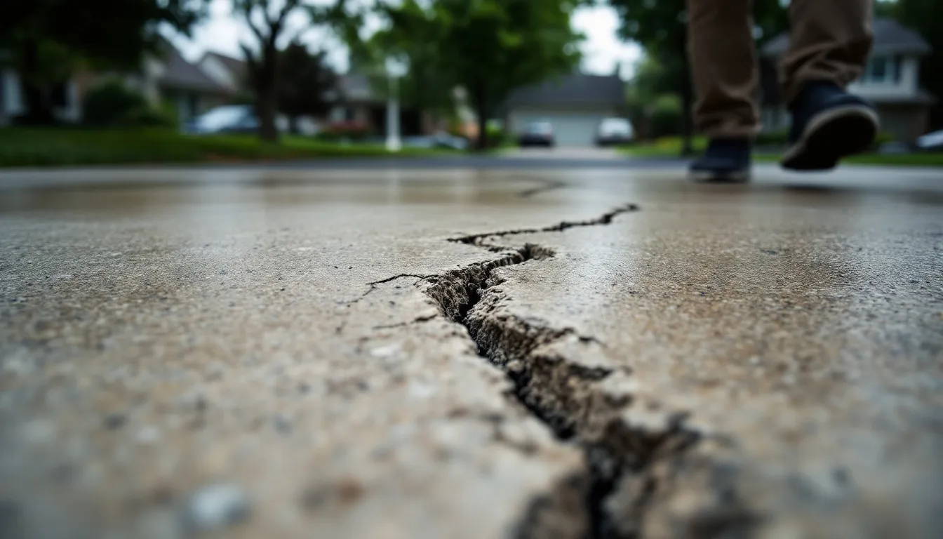 Cracked Concrete Driveway